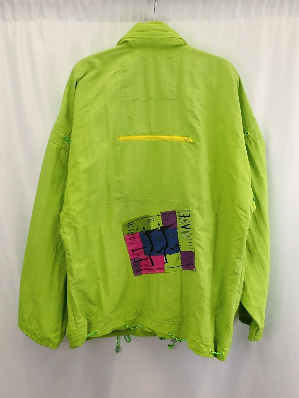 90s Adidas Lime Green Pullover Winbreaker Jacket, Vintage XL Neon