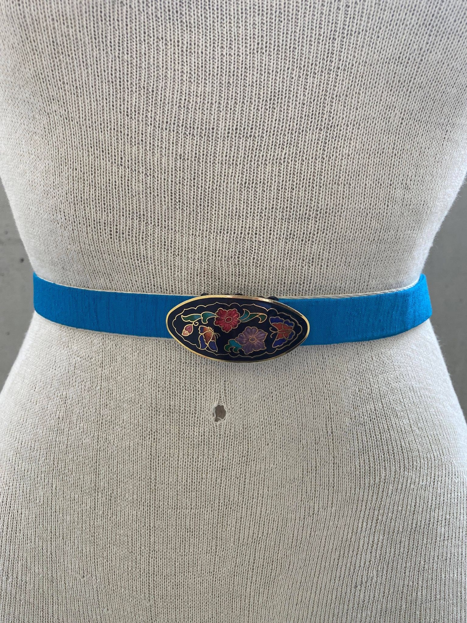 Vintage Teal Braided Silver Shell Clasp Adjustable Waist Belt Made In Austria Teal Belt - Etsy main image 4