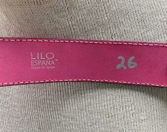 90s Lilo Espana Pink Cowhide Leather Belt, Vintage  display picture 1