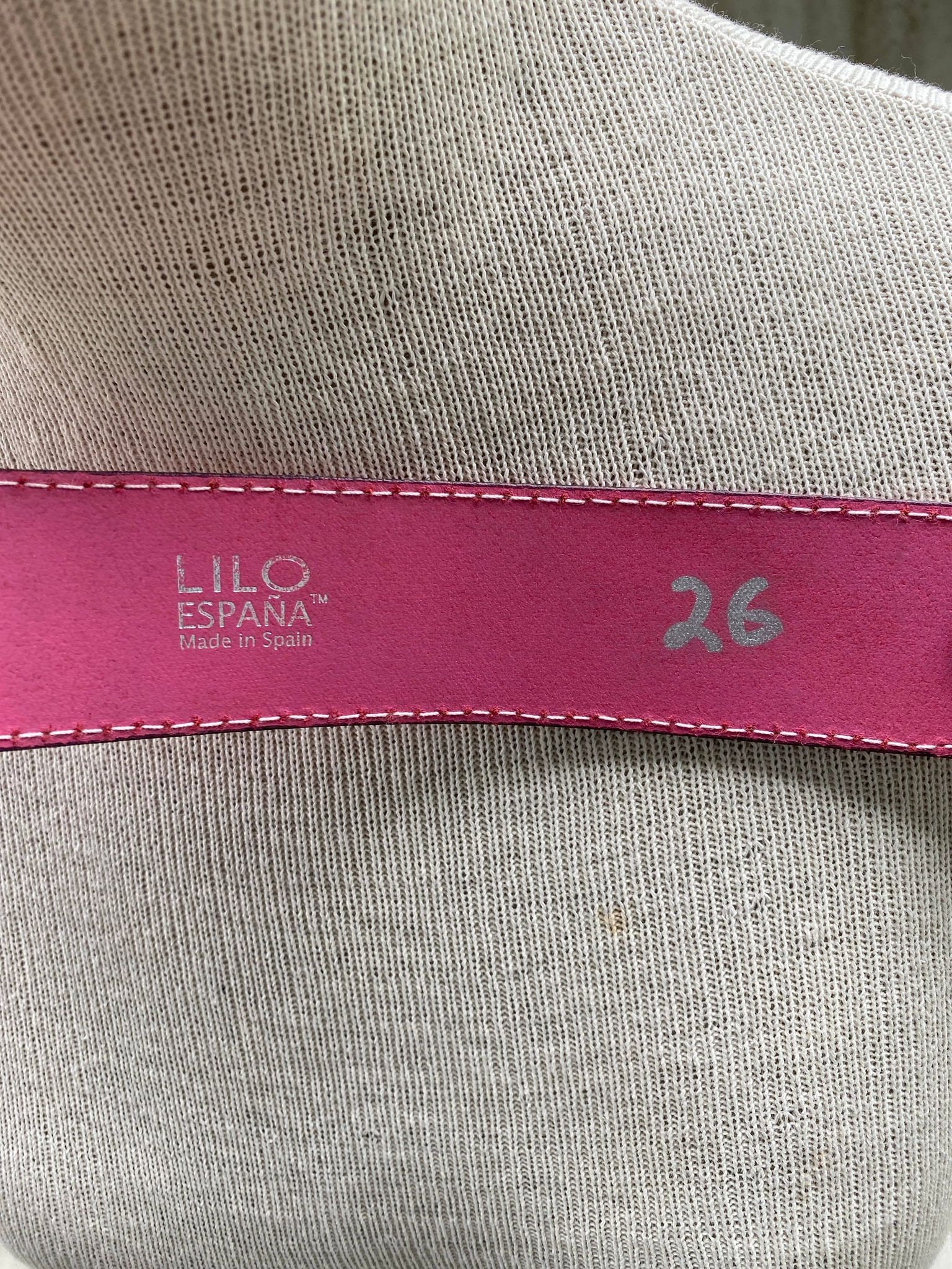 90s Lilo Espana Pink Cowhide Leather Belt, Vintage  display picture 2