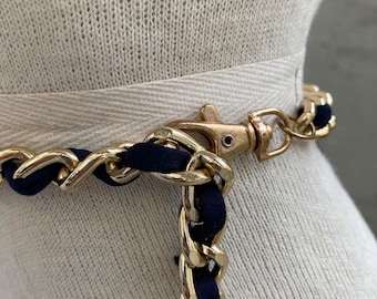 Vintage Gold and Navy Chain Belt s-l400.jpg main image 3