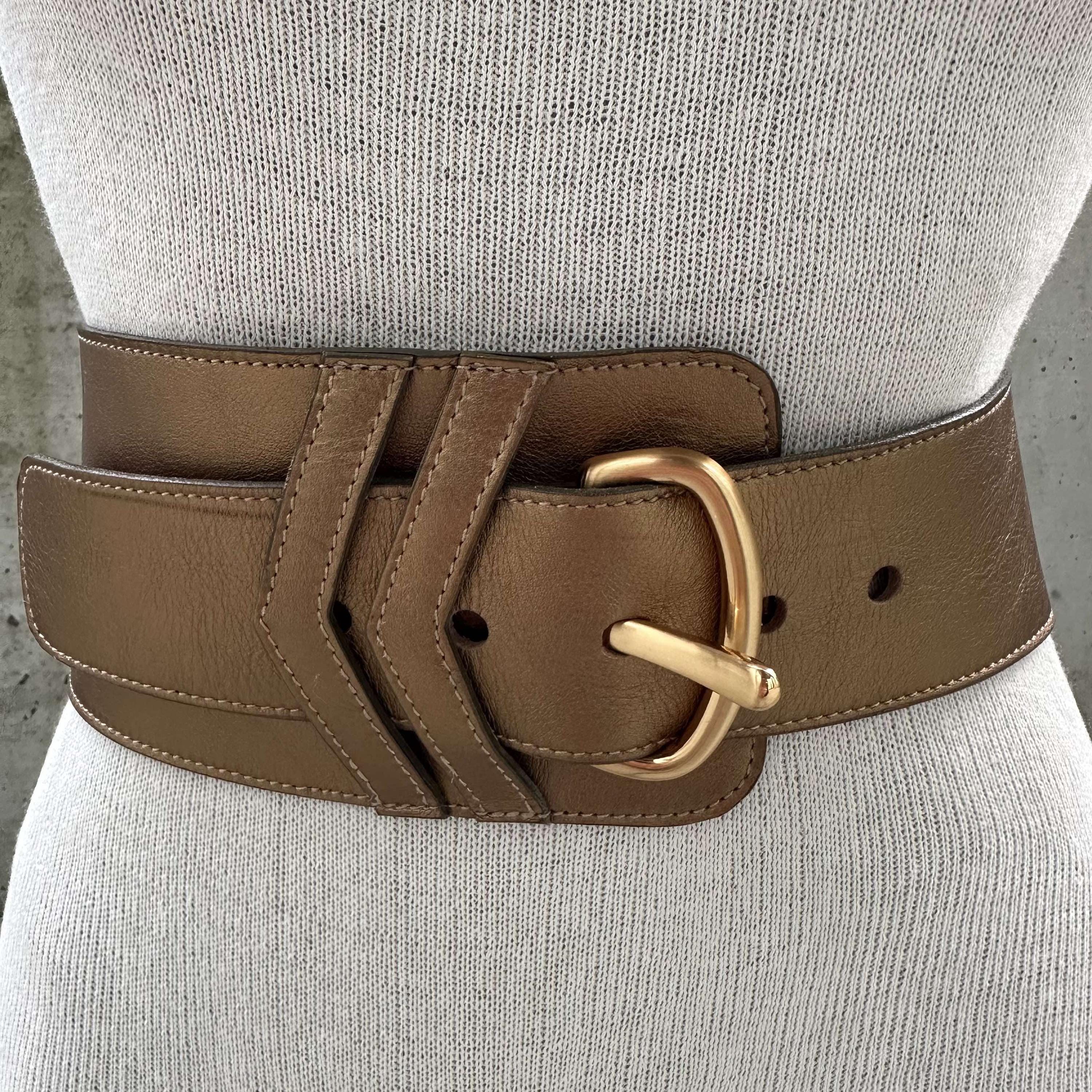 CHRISTOPHER KON Teal & Brown‎ Leather Belt Vintage Christopher Kon Full-grain Leather Silver Buckle  main image 4