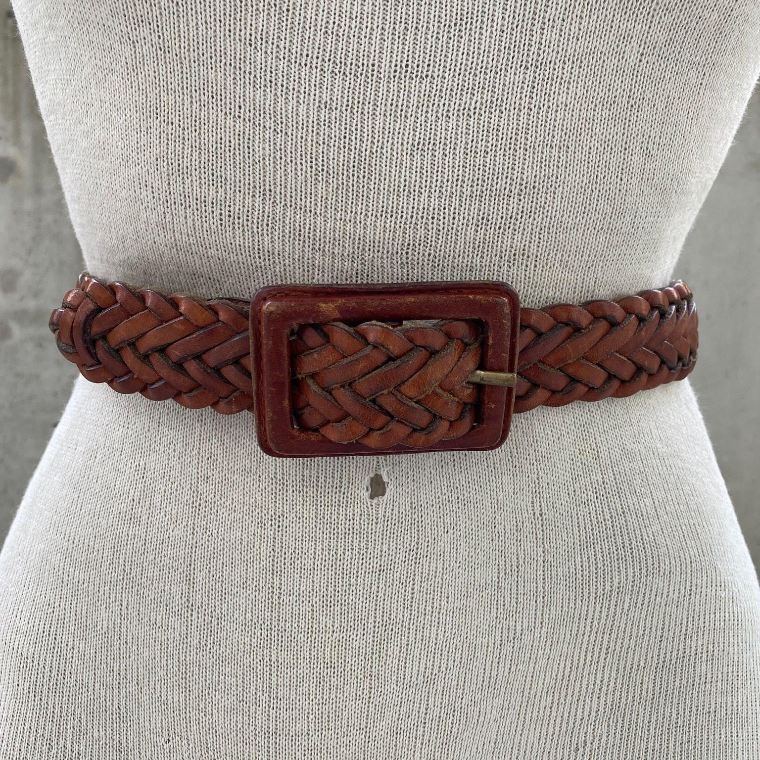 Vintage Leather Braided Woven Western Belt Brown Rodeo Y2K Casual 90s Bohemian il_fullxfull.6135452872_no1s.jpg main image 2