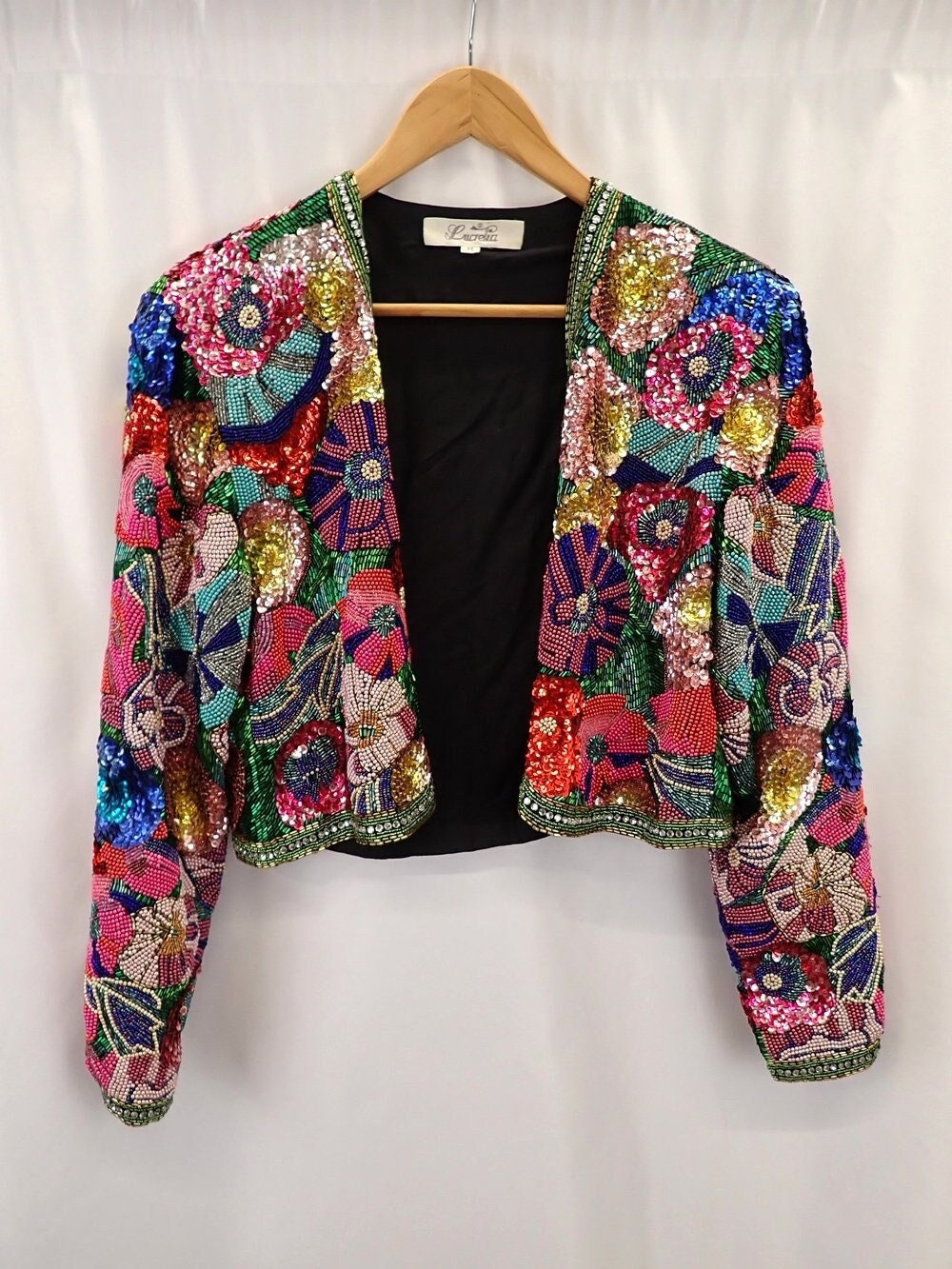 Vintage Lucretia Heavily Beaded Bolero Jacket, Multicolor Vintage Lucretia Heavily Beaded Bolero Jacket, Multicolor