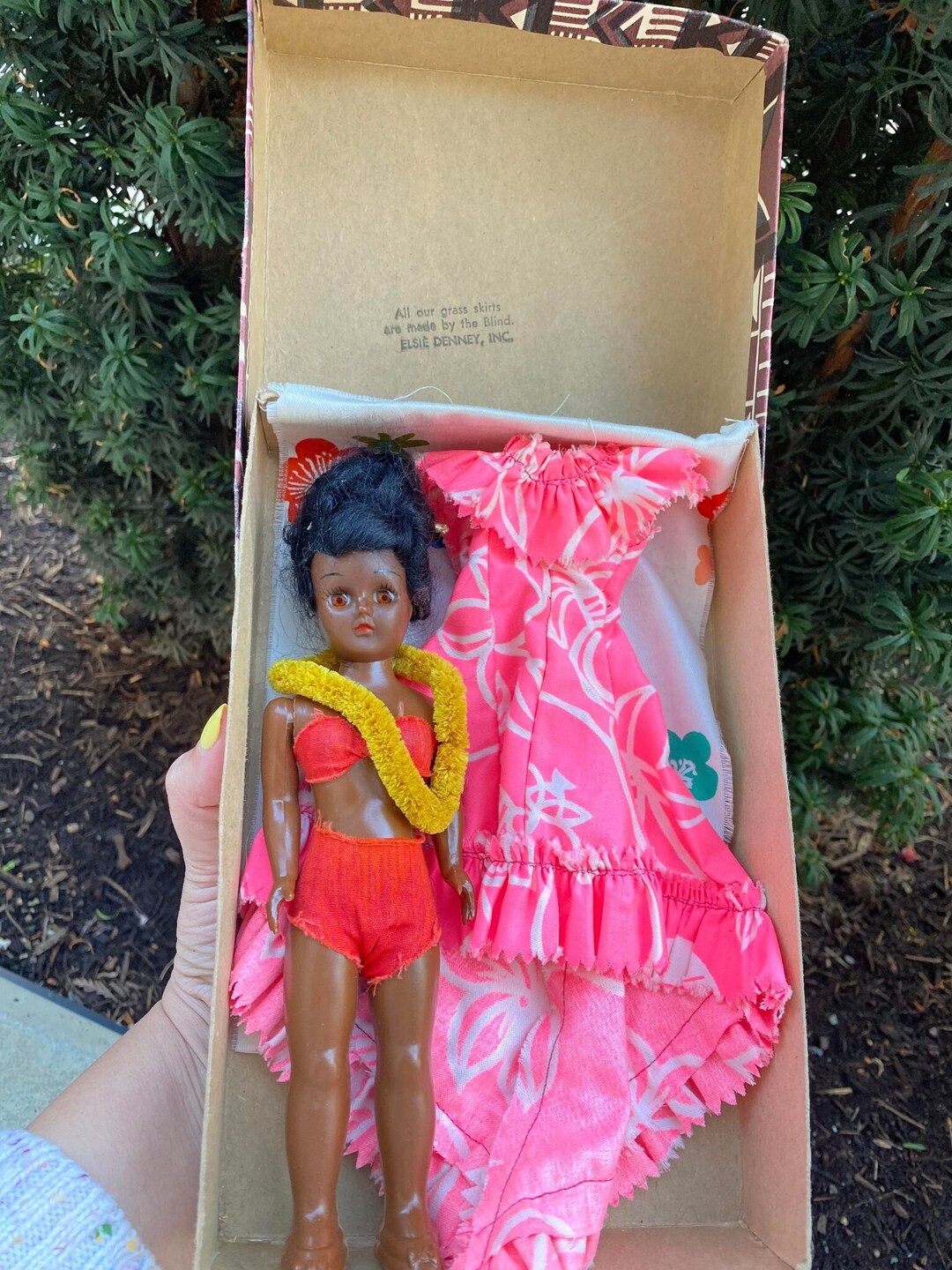 Vintage Elsie Denney Inc Hawaiian Doll, Hawaiian Souvenir, Honolulu