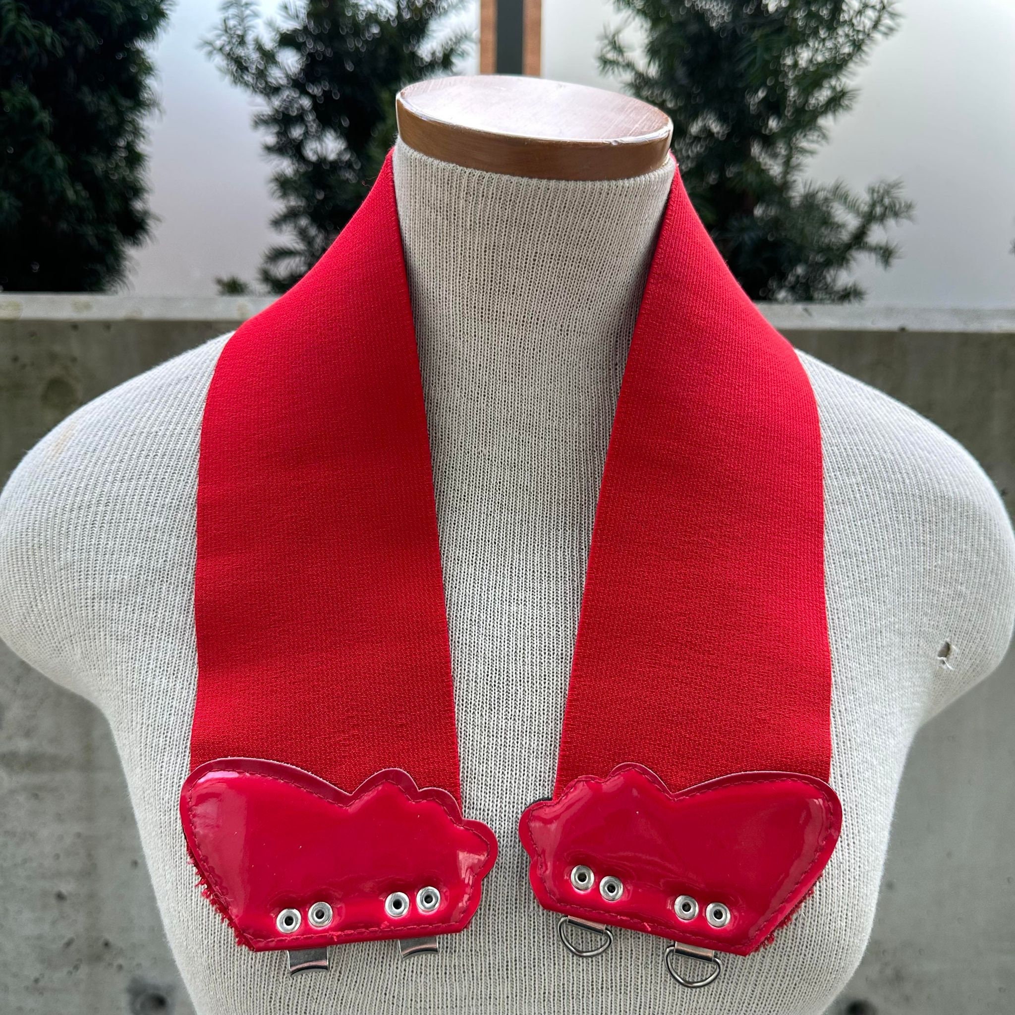 パンツ theredthread S logo belt tops Vintage 80s Red Wide Elastic Belt, Red Wet Look Butterfly
