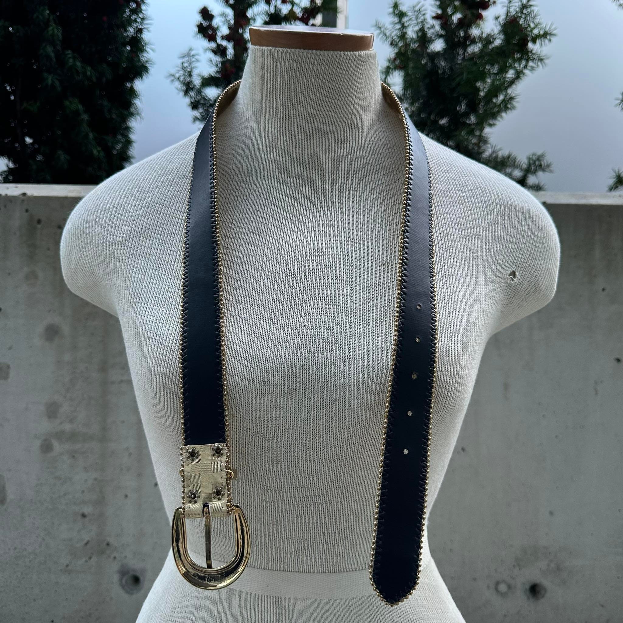 Vintage 80s Elite Fresno California Belt, Checkered Gold Vintage 80s Elite Fresno California Belt, Checkered Gold