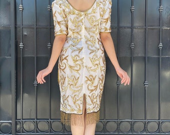 sachin and babi light blue dress 80s Vintage Sequin Cocktail Dress by Stenay Size 12 Condition: excellent   Kostume Room