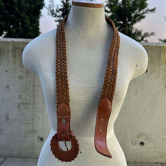 Vintage Braided Leather Loop Belt Brown Boho Western Festival 90s Y2K Rodeo il_fullxfull.6135452872_no1s.jpg main image 4