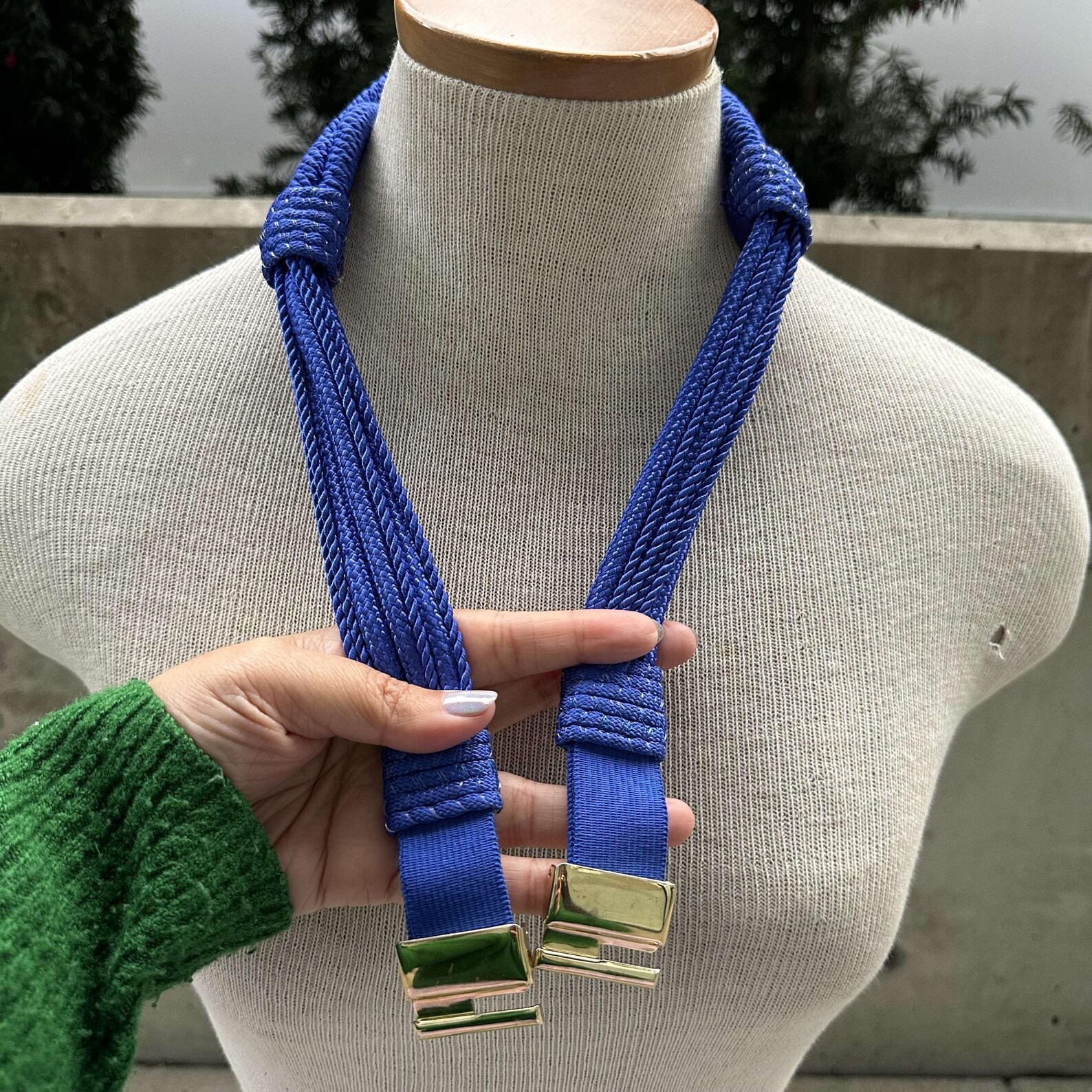 1970s Gutos W Germany Electric Blue Rope Belt, German Statement Belt ...