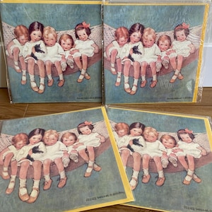 oeuvre vintage de Jessie Willcox Smith, cartes de voeux vierges des années 90, enfants dans un hamac, cartes rétro TJ Whitneys, cadeau de collectionneur d'art, enfance