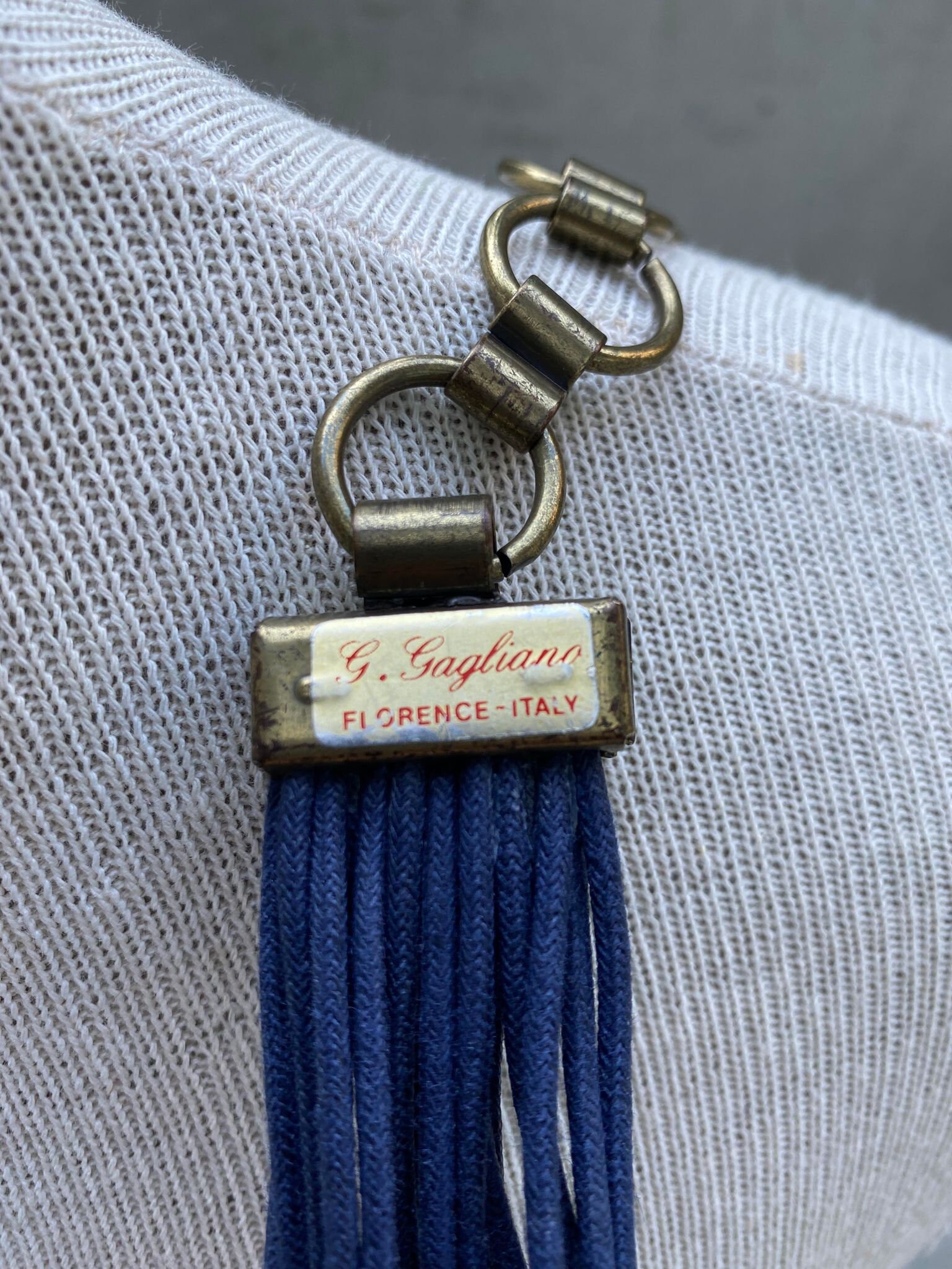 Vintage G. Gagliano Belt! Vintage G Gagliano Belt, Blue Tubular Leather Strings Belt  main image 3