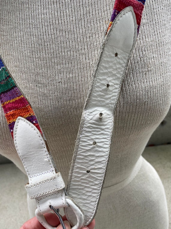 Vintage Woven Guatemalan Belt, Boho Hippie off White Girdle  display picture 3