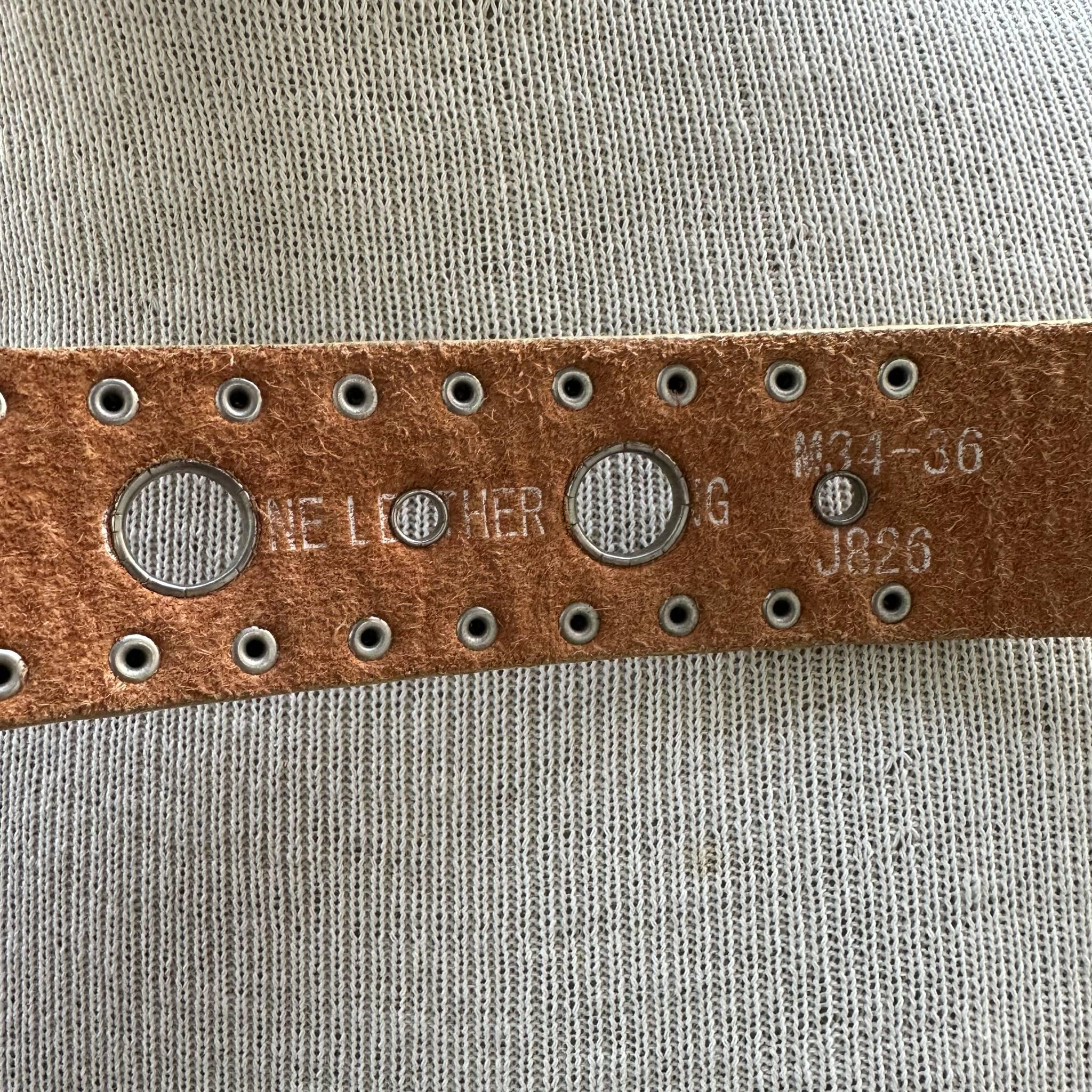 Y2K Gold Tone Grommet Belt, Vintage Gold Genuine Leather 