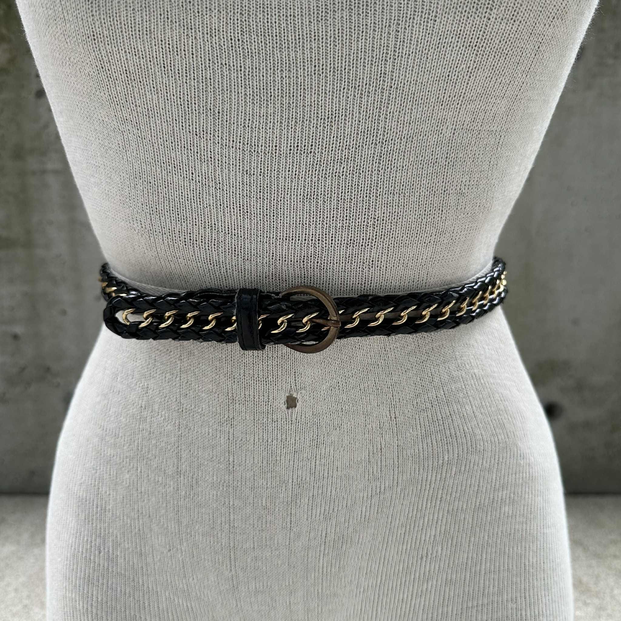 Rare Chanel Silver Multi Strand Chain Crystal Crystal Logo Belt 34\