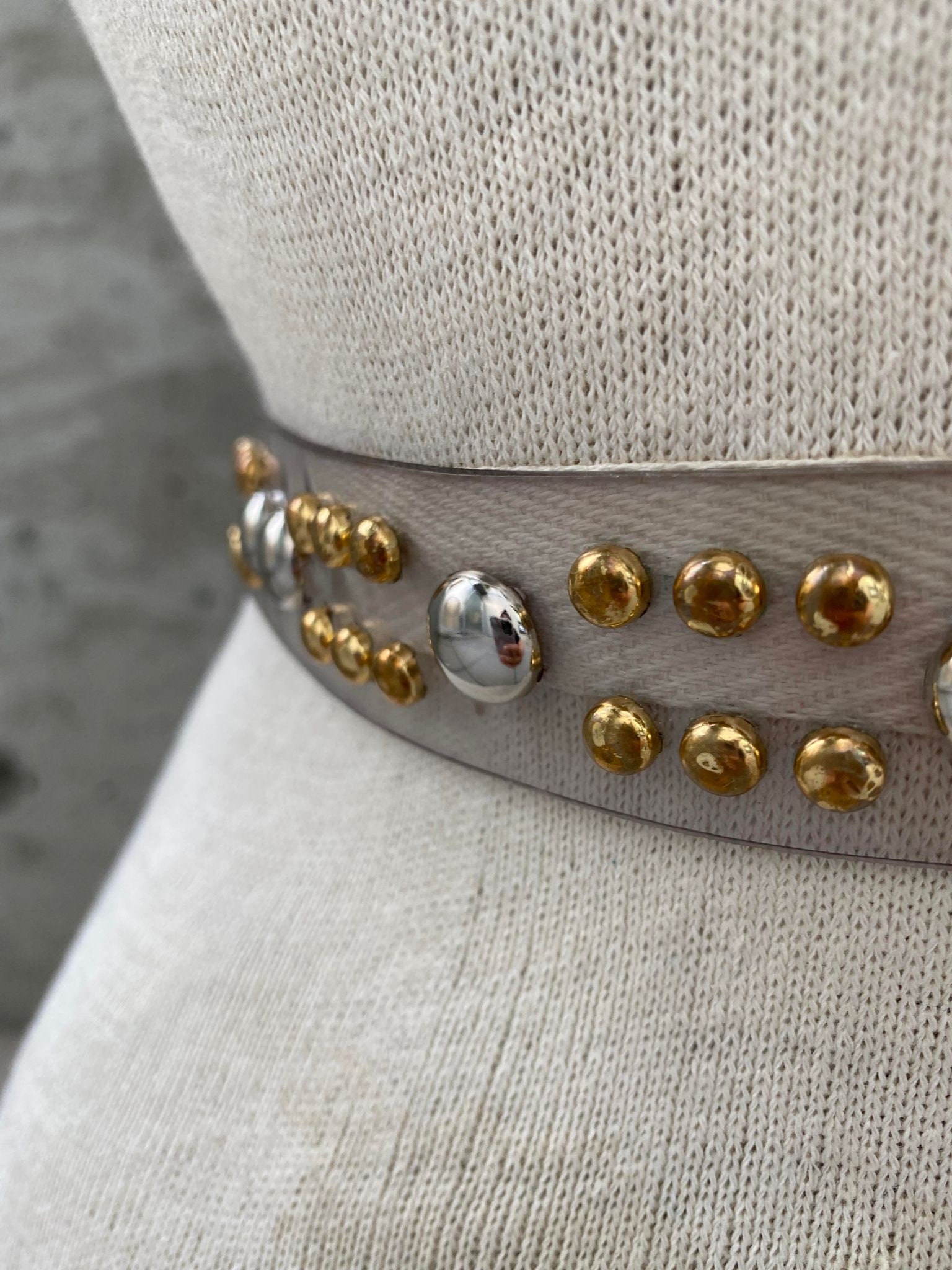 Transparent PVC Pearl Studded Belt NWT Pvc Belt main image 4