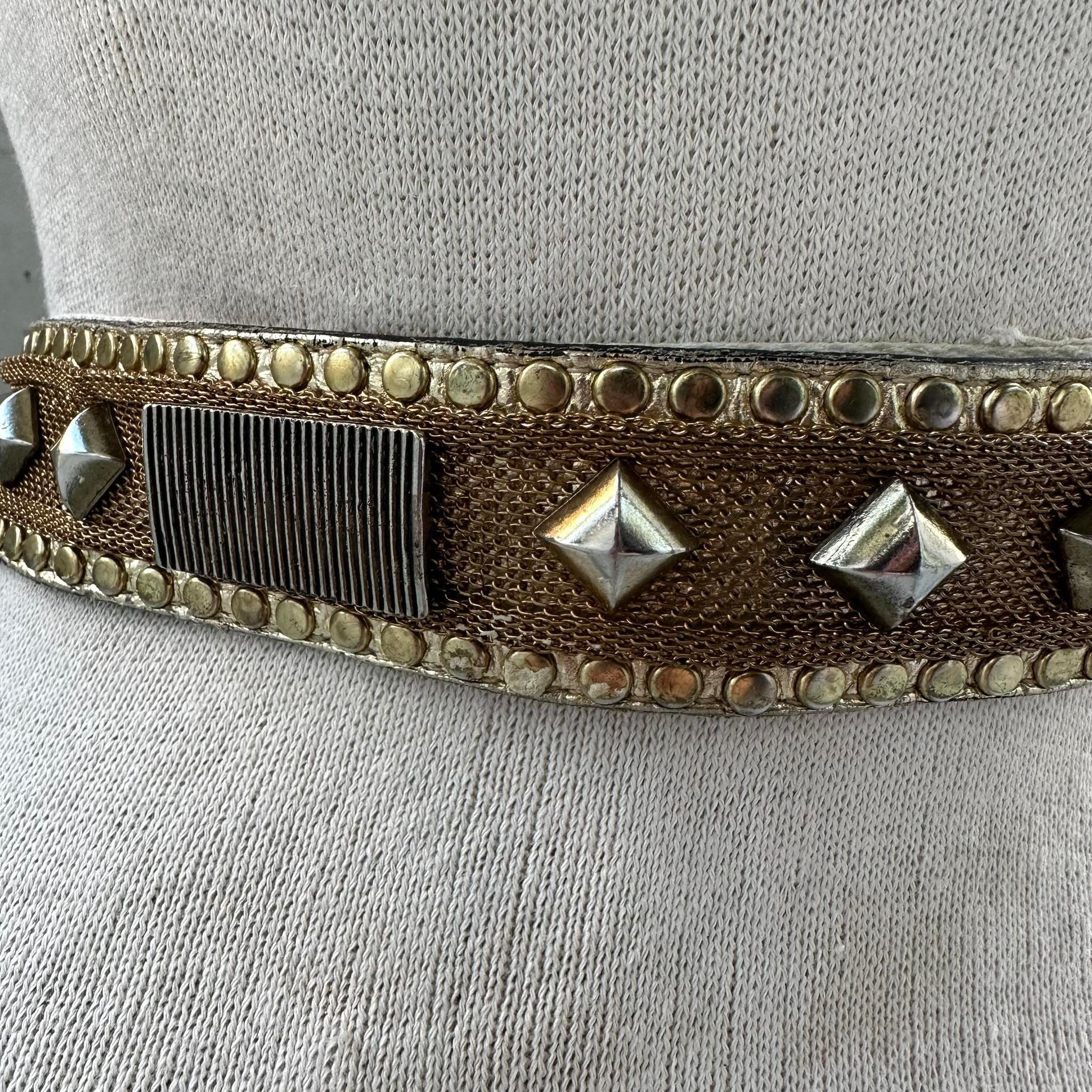 FCKJXSPYXSM Leather Studded Belts Adjustable Prong Buckle