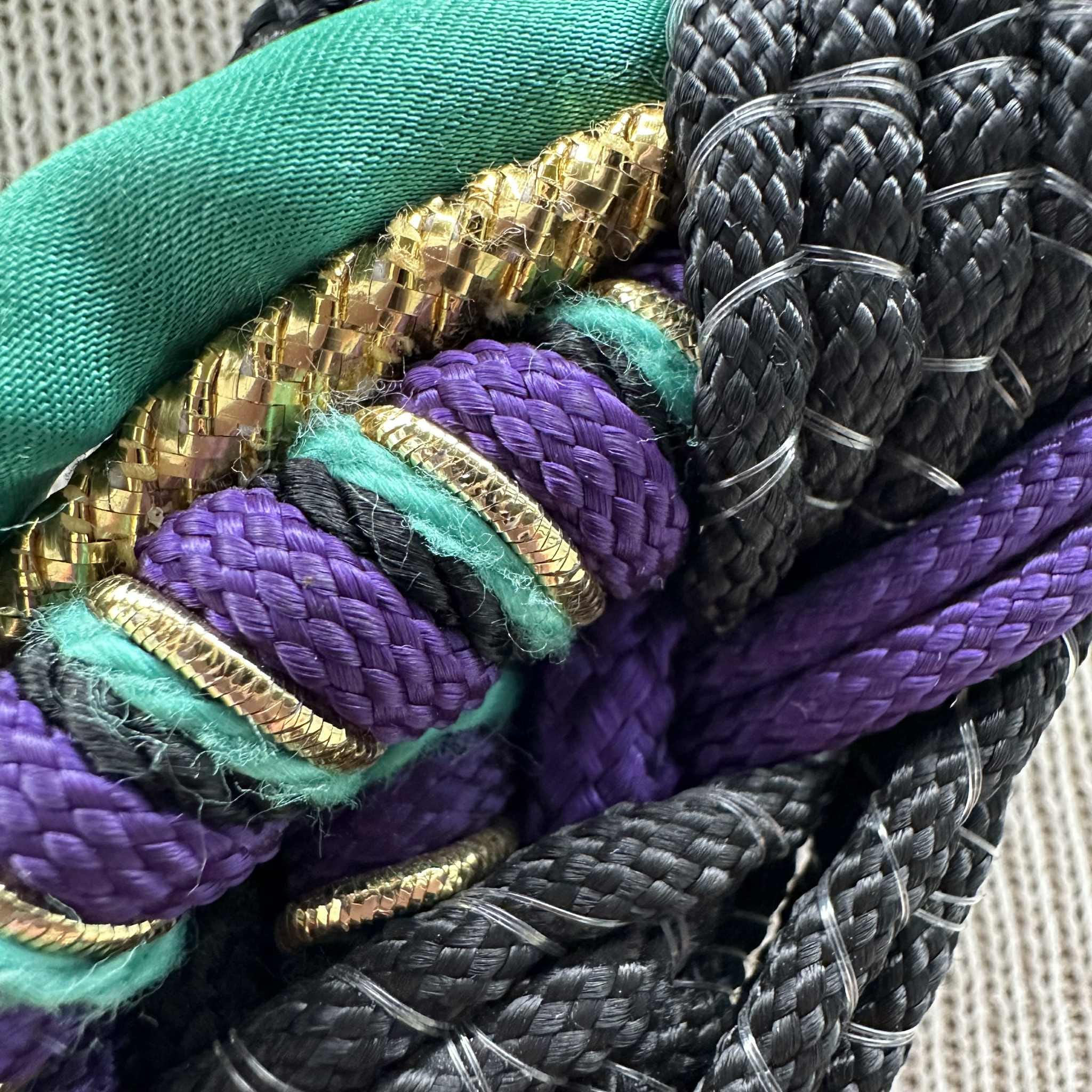 80s Gutos Braided Rope Belt, Vtg Colorblock Corded Waist  display picture 2
