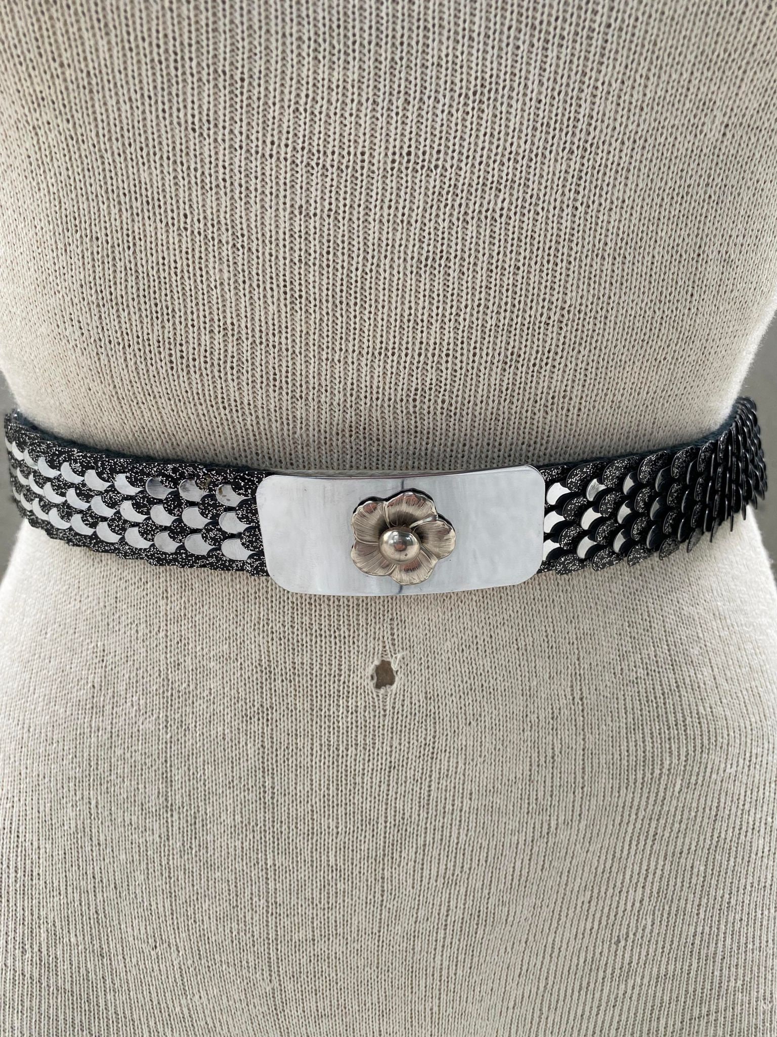 1970s Disco Belt Glam Lucite Silver Snake Rhinestone Art Deco Design Size S Disco Women Vintage Belts for sale | eBay main image 4