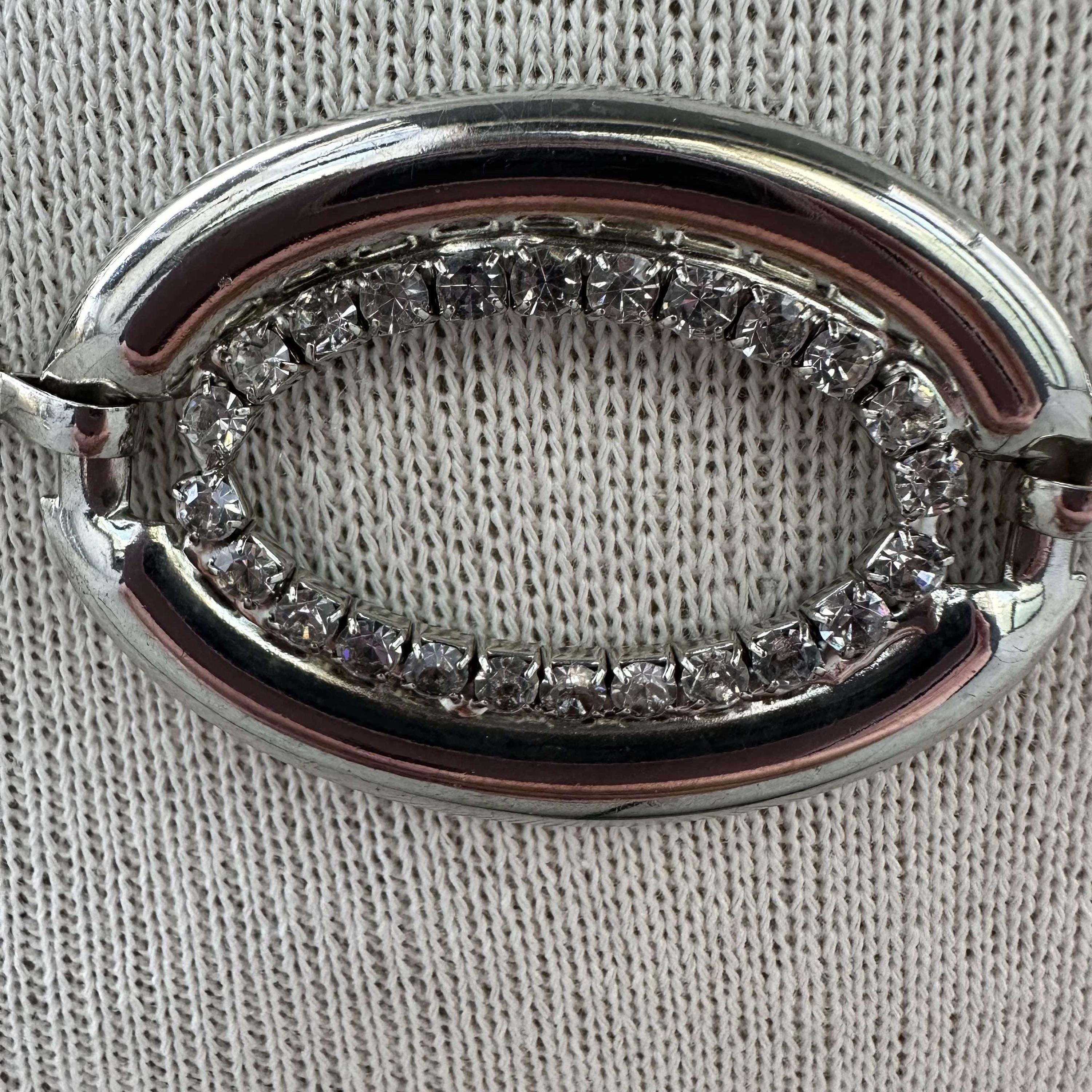 80s Silver Tone Hoop Chain Hip Belt, Silver Rings With  display picture 1
