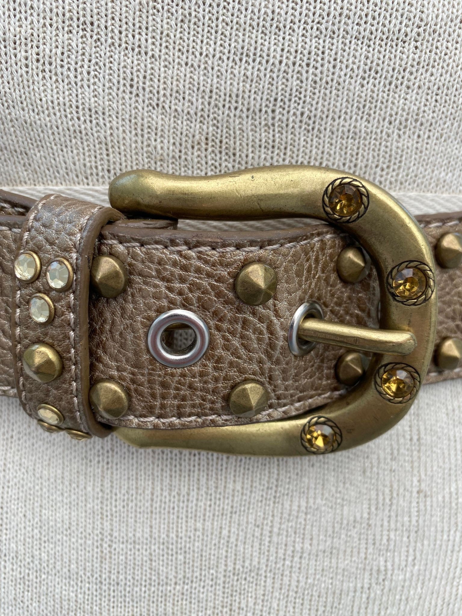KATHY Van Zeeland Studded Belt Y2K Glam Cowgirl Western Rhinestones Leather S KATHY VAN ZEELAND Western Rhinestone Belt | Mercari main image 4
