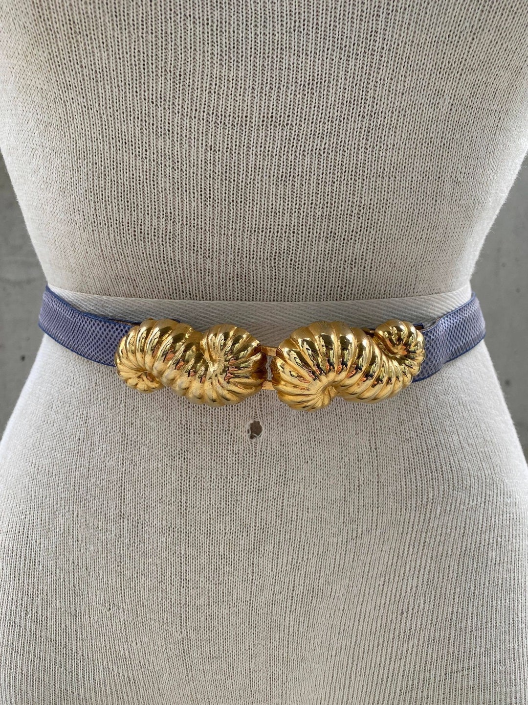 Ceinture Vintage Années 80 - Violet, Largeur 4 Cm, Cuir/faux Cuir, Taille M, Occasion Très Bon état