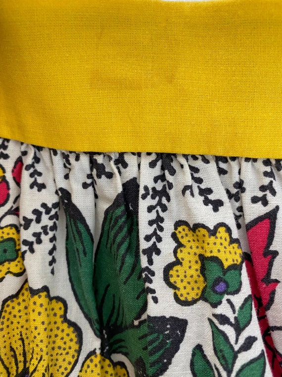 Vintage yellow provencal skirt, souleiado ruffled… - image 8