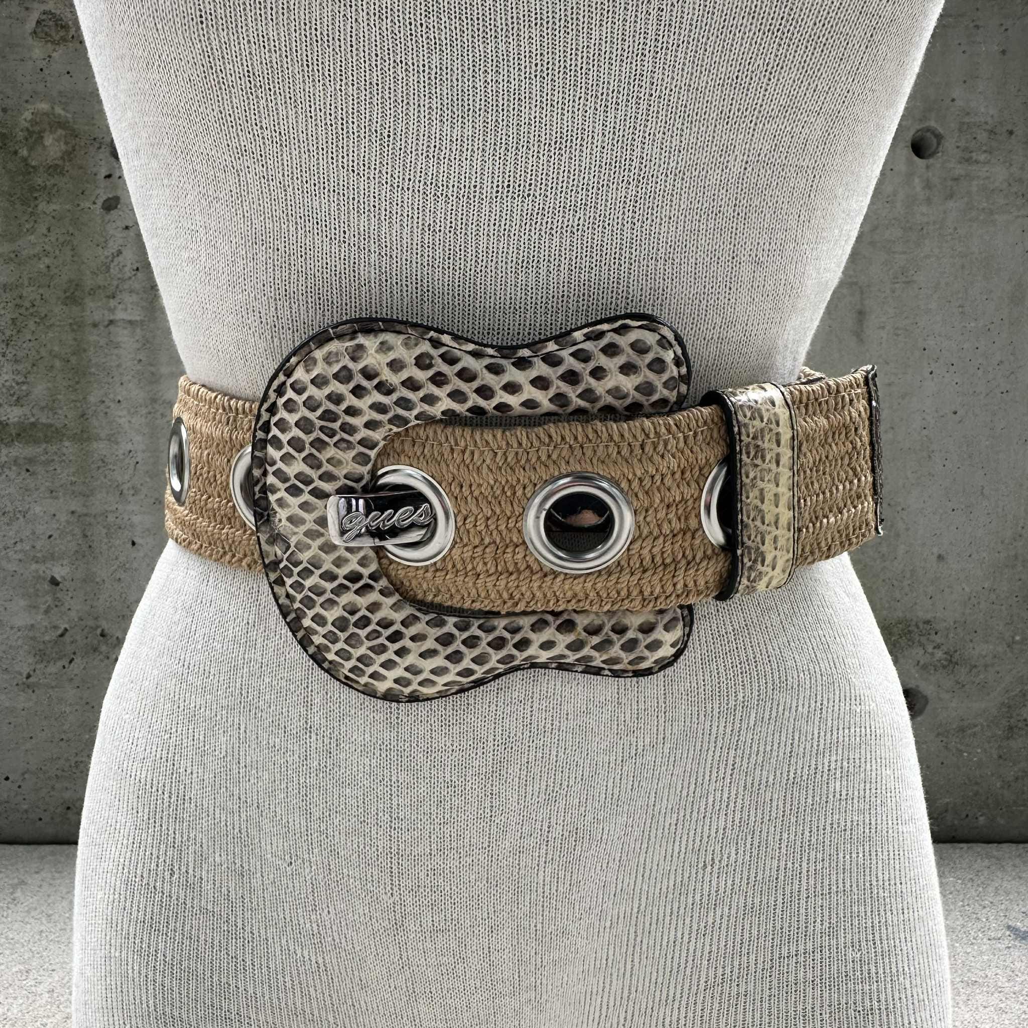 2 Guess belts. Stylish Guess belts.  1 black, 1 snakeskin GUESS Vezzola Adj & Rev Be Men main image 2