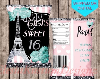 Paris Theme Chip Bag Etsy