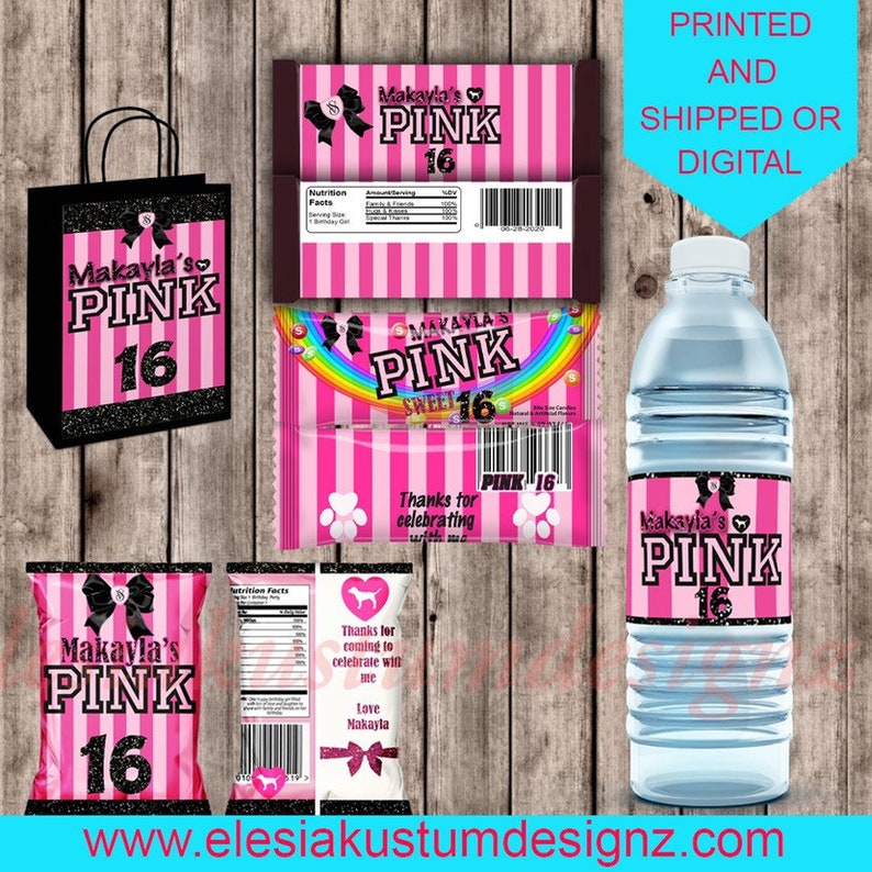 VS pink party printable for birthday