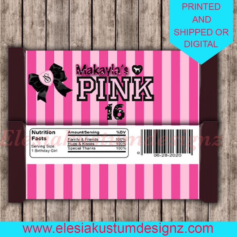 VS pink party printable for birthday