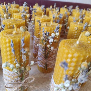 Mini Bienenwachskerzen Set mit 10,20,30 ... Stücken, 10 * 3,5 cm, Honigbienenkerze, rustikales Dekor, Hochzeitsgeschenk für die Gäste