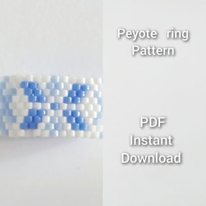 Beaded ring pattern - PDF Instant download - Peyote ring - Ethnic pattern - Ukrainian embroidery pattern