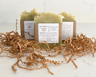 Cedarwood Sage Soap // a natural mostly organic body wash handmade with a rich mango, cocoa and shea blend