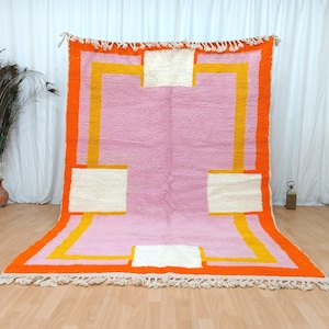 Marokkanischer Wollteppich, Handgefertigter Teppich, Authentischer Berberteppich, Minimalistischer Teppich, Handgefertigter Teppich, Tapis