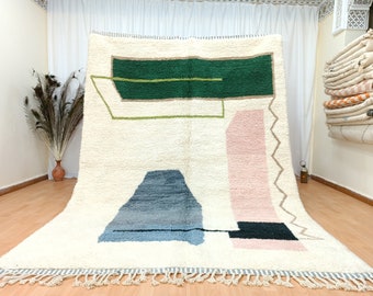 Moroccan rug, handmade wool rug, beni ourain rug, personalized home carpet, berber rug for living room, custom size rug, moroccan carpet