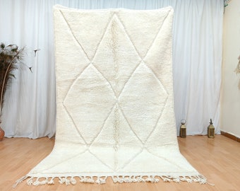 Alfombra marroquí de lana con mechones hecha a mano, alfombra bereber