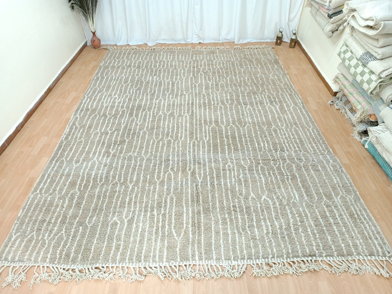 Custom Beige Rug, Handmade Custom Rug, Area Large Rug, Wool Rug, Tapis Berbere, Marrokanisher Teppich, designer rug for living room, image 3