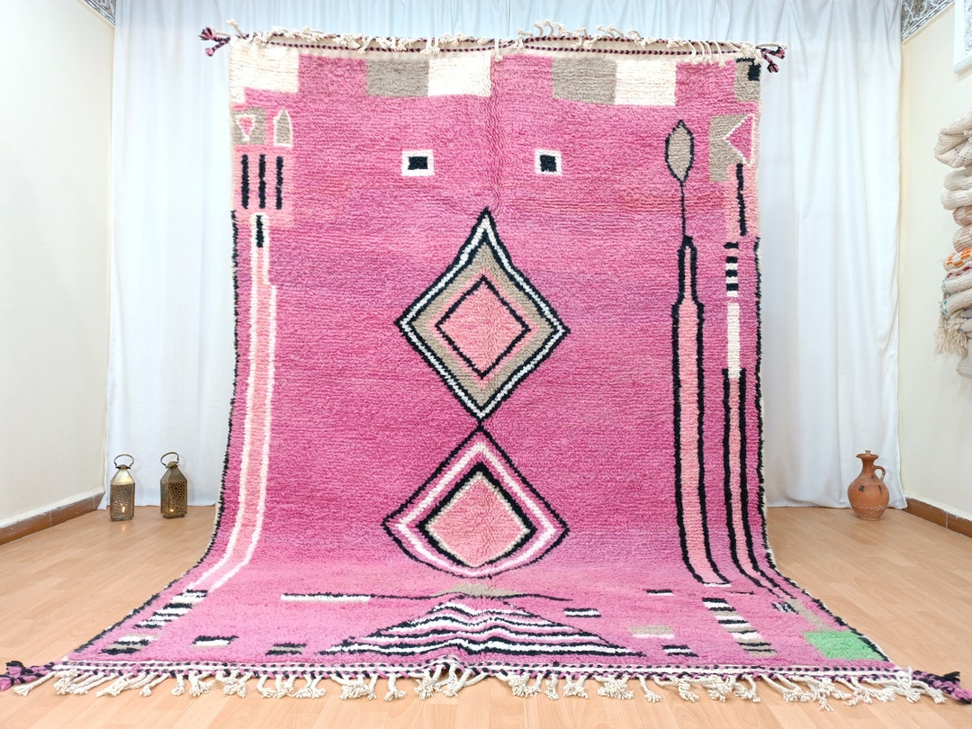 Pink Arabic Rug Handmade Pink Moroccan Rug, Berber Wool Carpet, Custom Rug - Etsy