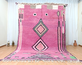 moroccan pink rug, handmade rug, pink custom carpet, moroccan rug, beniourain rug, wool rug, rug for home, pink custom rug, gift rugs room