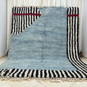 Turquoise Handmade Rug, Custom Moroccan Rug, Berber Rug, Beni Ourain Rugs, Moroccan Rug, White Carpet, Handgefertigter Teppich
