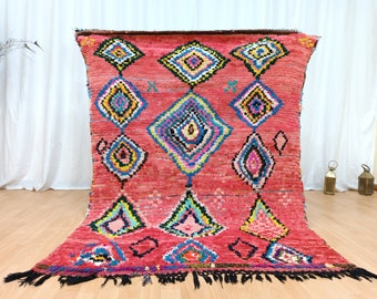 Artistic Vintage Rug, 4x6 Authentic Handmade Rug, Berber Traditional Rug, Handmade Moroccan Rug, Wool and Cotton Rug, Jahrgang Roggen