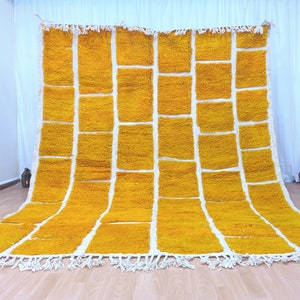 Mustard Moroccan Rug, Handmade Rug, Yellow Rug, Beni Ourain Rug, Tribal Berber Rug, Yellow Carpet, Tapis Marocain, Bohemian Teppich