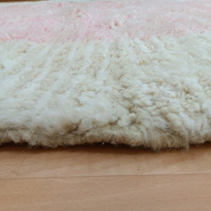 Marokkanischer Teppich, Handgemachter Teppich, Weiß Rosa Teppich, Marokkanischer Teppich, Beni Ourain Teppich, Tribal Berber Teppich, Tapis Marocain Bild 8