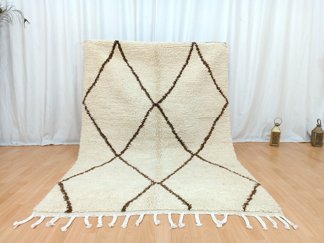 Moroccan Geometric Rug Geometric Berber Wool Rug, Handwoven Moroccan Rug - Etsy