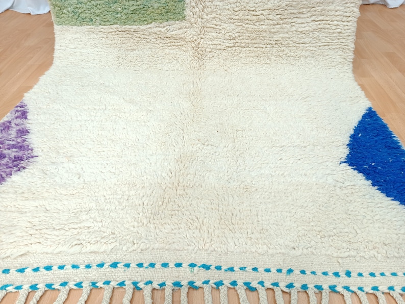 Cute Beni Ourain Rug, Handmade Rug, Moroccan Rug, Solid White Rug, Berber Rug, Moroccan Carpet, Tapis Marocain, Boho Rug, Custom Size Rug image 3