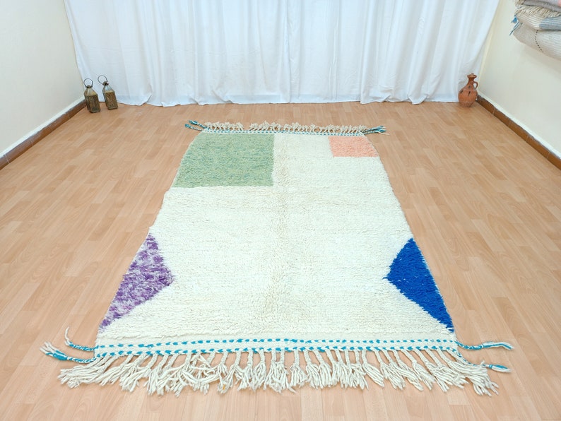 Cute Beni Ourain Rug, Handmade Rug, Moroccan Rug, Solid White Rug, Berber Rug, Moroccan Carpet, Tapis Marocain, Boho Rug, Custom Size Rug image 10