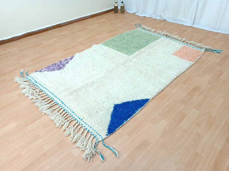 Cute Beni Ourain Rug, Handmade Rug, Moroccan Rug, Solid White Rug, Berber Rug, Moroccan Carpet, Tapis Marocain, Boho Rug, Custom Size Rug image 4