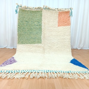 Cute Beni Ourain Rug, Handmade Rug, Moroccan Rug, Solid White Rug, Berber Rug, Moroccan Carpet, Tapis Marocain, Boho Rug, Custom Size Rug