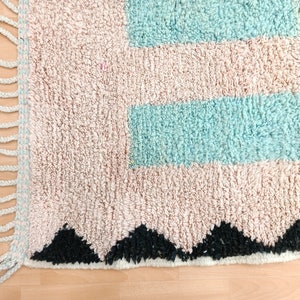 Area Handmade rug, Morrocan rug, Beniourain rug for living room, Handmade Wool rug, Custom moroccan rug, Berber Carpet, Pink and Yellow rug image 10